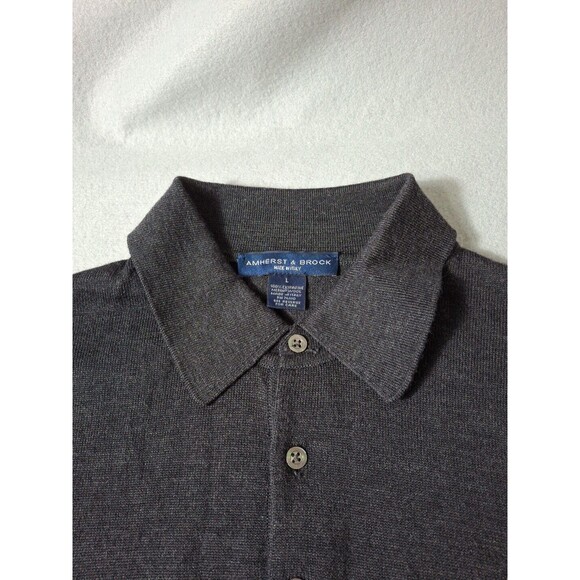 Amherst & Brock L Extra Fine Merino Wool Sweater Collar Banded Waist Base layer - Picture 2 of 6